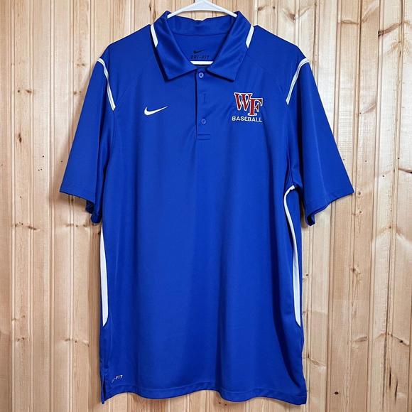 Nike Other - Nike Dri Fit Polo Shirt Wake Forest Baseball Team Blue 658085-494 Mens Sz L